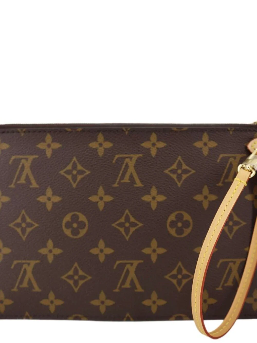 Louis Vuitton  Monogram Canvas Wristlet Pouch Brown